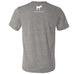 Back view of a grey, very soft FarmHouse Fresh Donation T-Shirt that features an image of a donkey and says Donkey Rescuer.