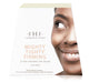 The front view of the box of Mighty Tighty Firming 3-step Instant Spa Facial by FarmHouse Fresh, showing a smiling woman with tightened, glowing skin.