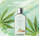 A poster of FarmHouse Fresh New Groove Hemp Wash for face with cannabis leaves, frothy suds and a text that reads: greens will be your favorite color.