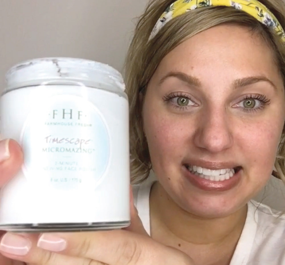 A licensed Esthetician explains benefits of FarmHouse Fresh Timescape Face Polish and shows how to incorporate it into your daily skincare routine.