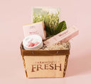 Whoopie Lip Gift Basket by Farmhouse Fresh that contains a hydrating lip balm and an exfoliating lip polish.