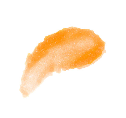 FHF Blood Orange Glowrita body polish texture swipe on a white background