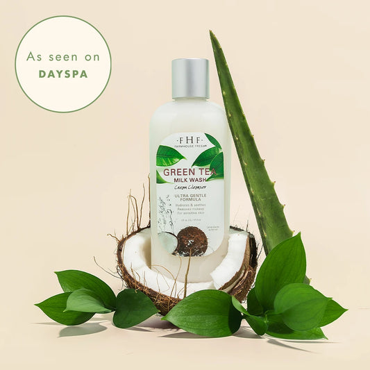 Must Have Facial Cleansers To Fight Acne And Erase Fine Lines featuring FarmHouse Fresh Green Tea Milk Wash