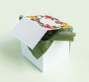 Farmhouse Fresh Luxe In Bloom Gift Box with FHF Tissue Paper and magnetic snap lock closure, perfect for gift-giving.