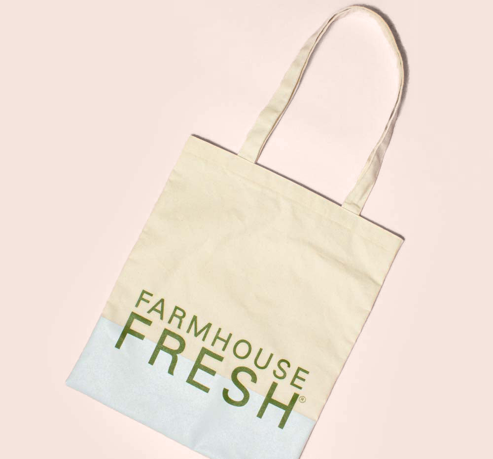 FarmHouse Fresh canvas Gifting Tote that makes a perfect gift wrap.