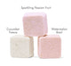 Fruity Bath Fizzers packed with nourishing vitamin E for dry skin. 