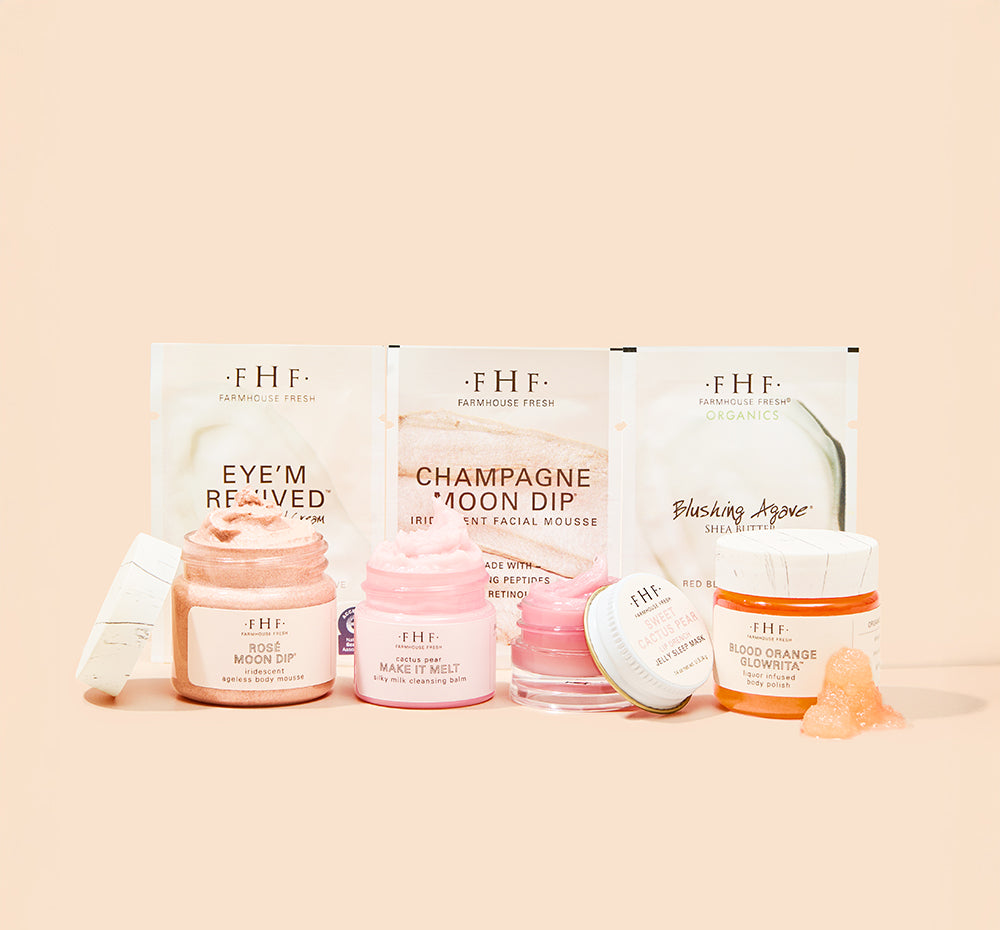 Jet Set Glow 7-piece sample kit designed to smooth, brighten, and illuminate your skin.