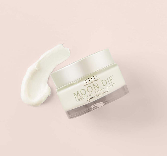 A jar of Moon Dip Facial Mousse with Peptides + Retinol by FarmHouse Fresh.