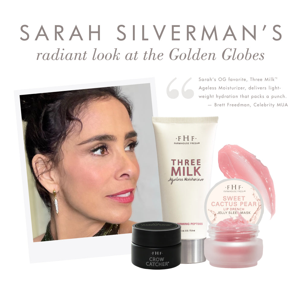 Sarah Silverman radiant look at the golden globes