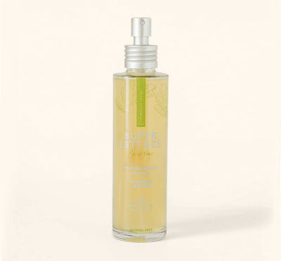 A bottle of Super Lettuce Facial Tonic by Farmhouse Fresh, made to refresh and tone, and ideal for those with normal to oily skin.