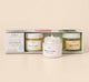 A box and three jar from Sweeping Softness 3-Step Body Sampler by FarmHouse Fresh. The sampler contains best-selling body care products.