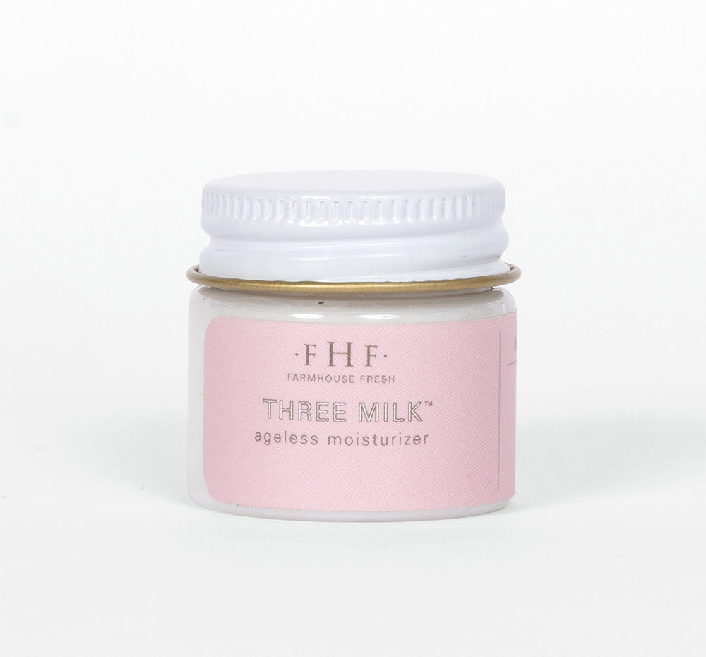 Sample of FarmHouse Fresh Three Milk face moisturizer.