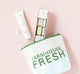 FarmHouse Fresh Velvet Slippers Limited Edition Gift set that includes Pedi Delight Instant Pedicure Sampler and nourishing Honey-Chai Steeped Milk Lotion for Hands.