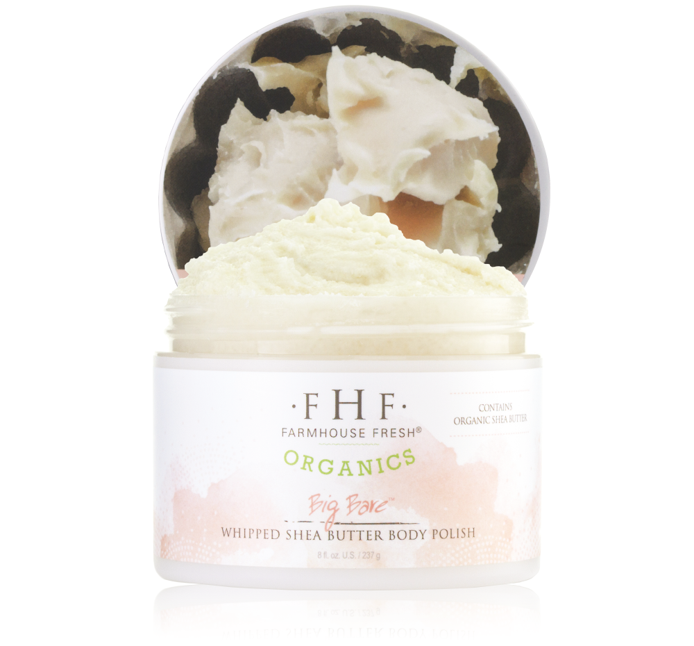 Big Bare Organic Whipped Shea Butter Body Scrub.