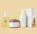 Bundle Bronzed Babe Body Set by FarmHouse Fresh that includes a body scrub, body lotion and a self-tanner.