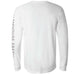 Back view of white unisex FarmHouse Fresh long sleeve Shirt that donates to animal sanctuary, helping save and care for forgotten and abused farm animals.