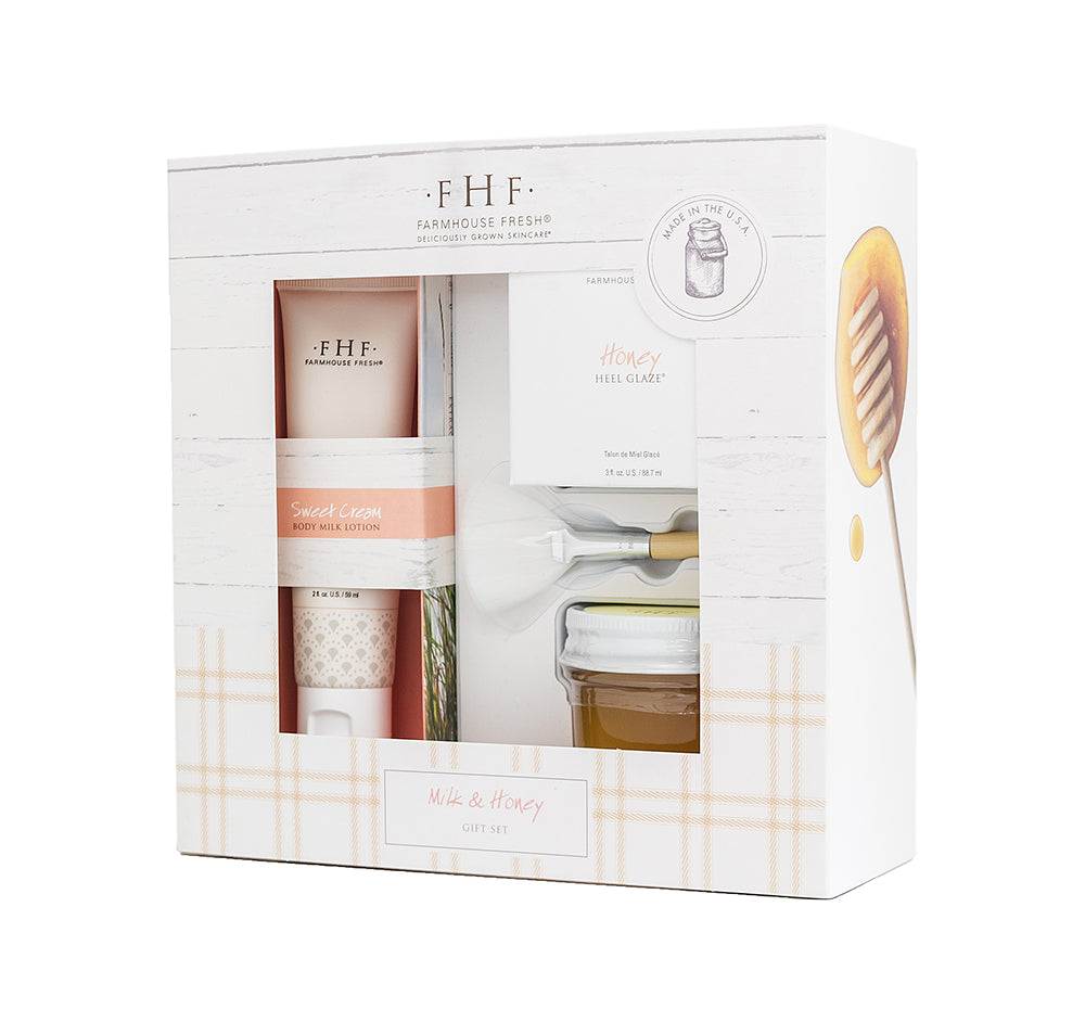 A box of FarmHouse Fresh Milk & Honey gift set, the perfect gift for men and women alike.