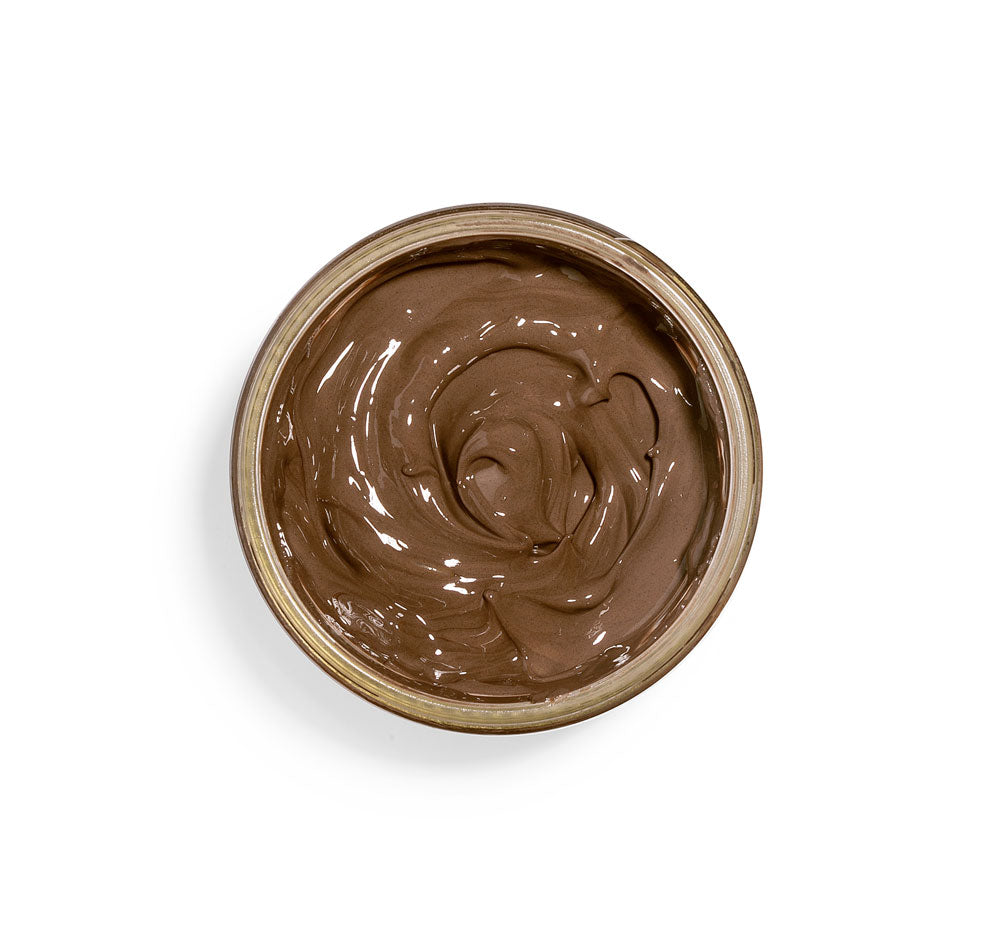 Top view of an opened jar of FarmHouse Fresh Sundae Best Softening Chocolate Mask for dry, uneven & aging skin.