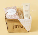 FarmHouse Fresh Sweet Tea Harvest Gift Basket that includes a shea butter soap and a hand cream.