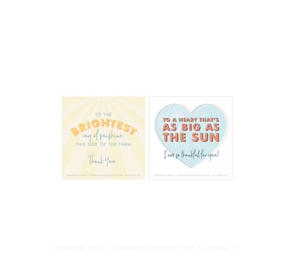 A selection of Thank You FarmHouse Fresh Greeting Cards.