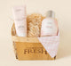 FarmHouse Fresh Whoopie Harvest Gift Basket that includes a hand cream and a body wash.