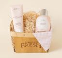 FarmHouse Fresh Whoopie Harvest Gift Basket that includes a hand cream and a body wash.