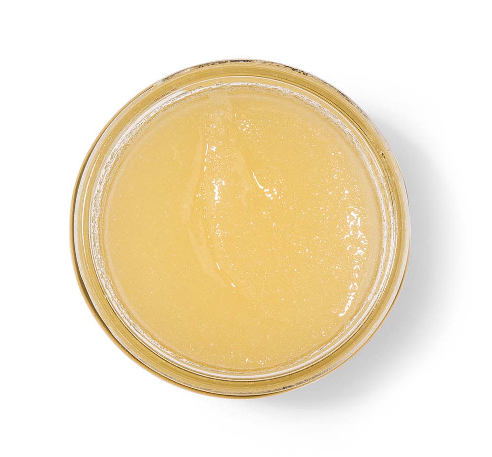 Top view of Rasmopolitan Liquor Infused Body Polish from Pink Bubbletini Bath & Body Retreat Kit by FarmHouse Fresh, a gentle exfoliator that brings softness to skin